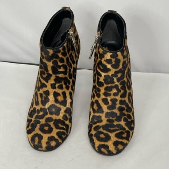 Sam Edelman Campbell Calf Hair Leopard Animal Print Ankle Heel Booties Size 7 Ex - Picture 4 of 8